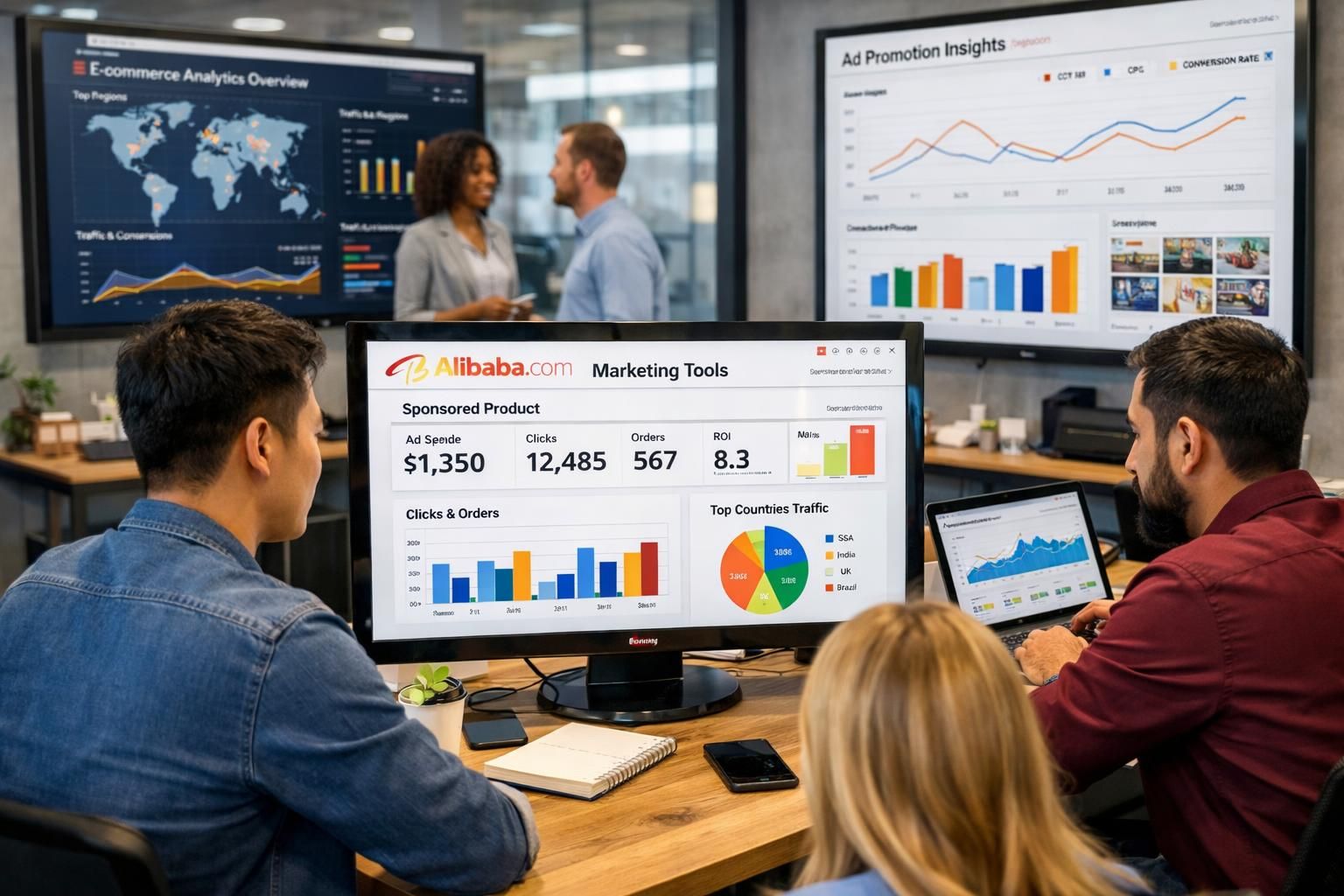 alibaba, uluslararası satıcıların pazarlama araçlarını geliştirerek küresel satışlarını artırmalarına yardımcı oluyor.