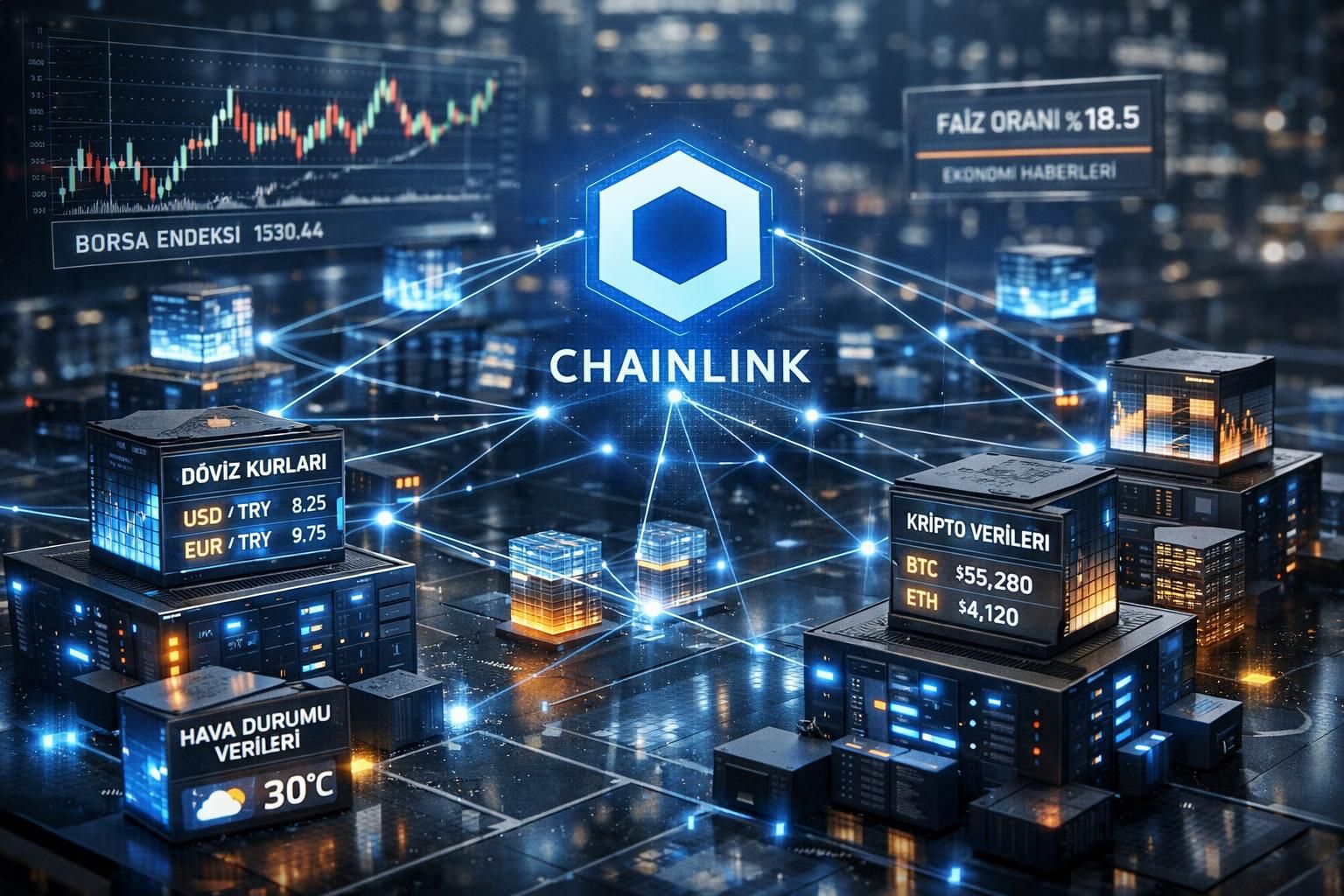 chainlink, merkeziyetsiz uygulamalar için sunduğu veri hizmetlerini genişleterek blockchain ekosisteminde güvenilir ve çeşitli veri kaynaklarına erişimi artırdı.