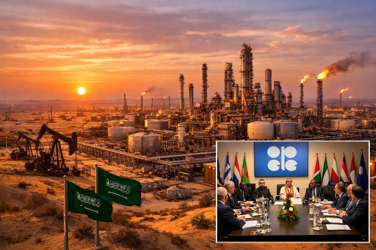 suudi arabistan, opec anlaşmaları doğrultusunda petrol üretimini düzenleyerek küresel enerji piyasalarını etkiliyor.