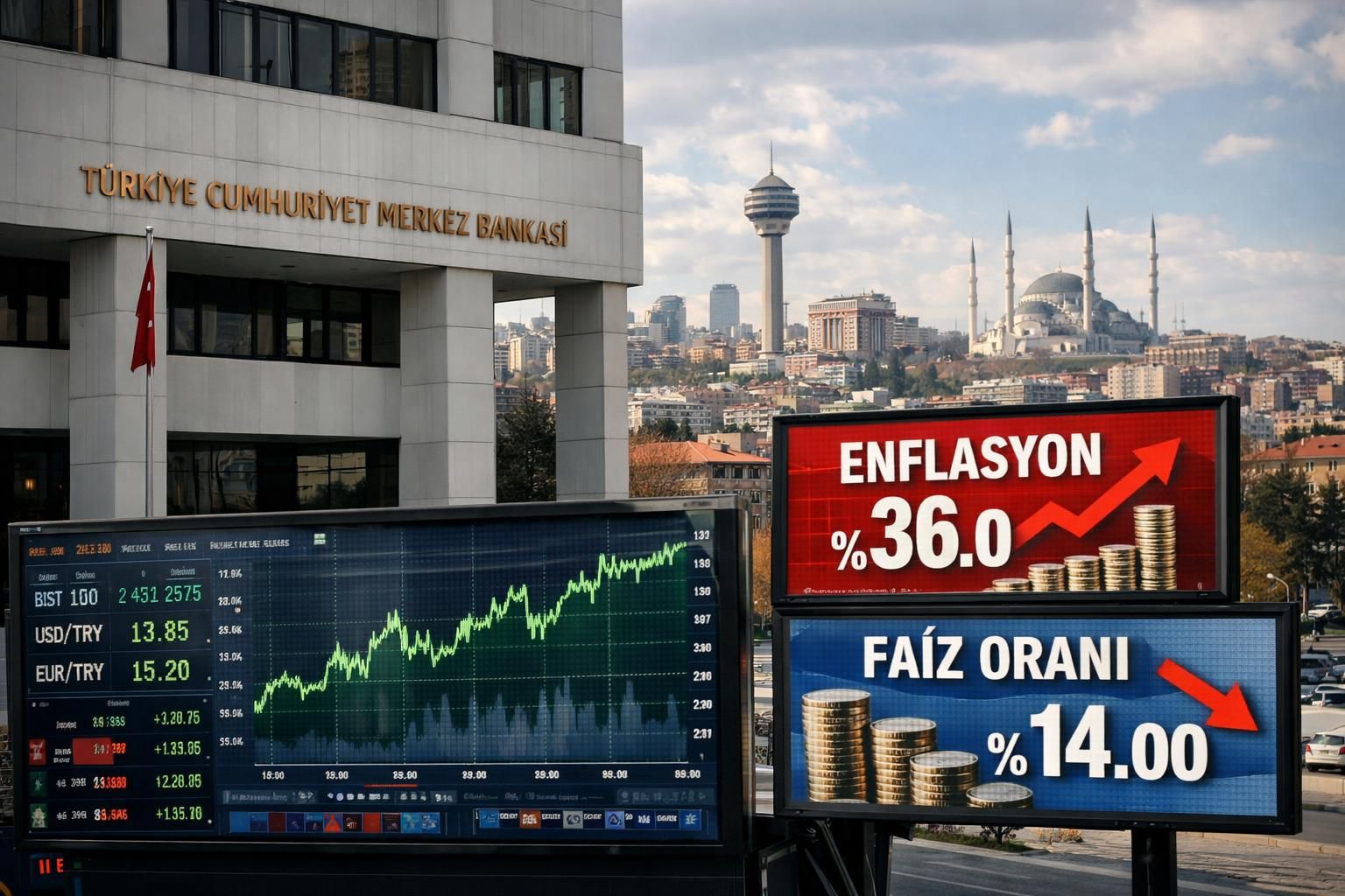 türkiye cumhuriyet merkez bankası, enflasyon baskılarına rağmen politika faiz oranını değiştirmeyerek sabit tuttu. ekonomik istikrar ve para politikasındaki güncel gelişmeleri takip edin.