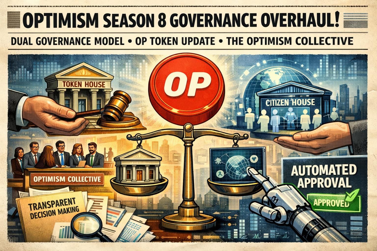 optimism, yönetişim modelinde yapılan değişiklikleri duyurdu ve topluluk katılımını artırmayı hedefliyor. yeni yönetim yapısı hakkında ayrıntılı bilgi alın.