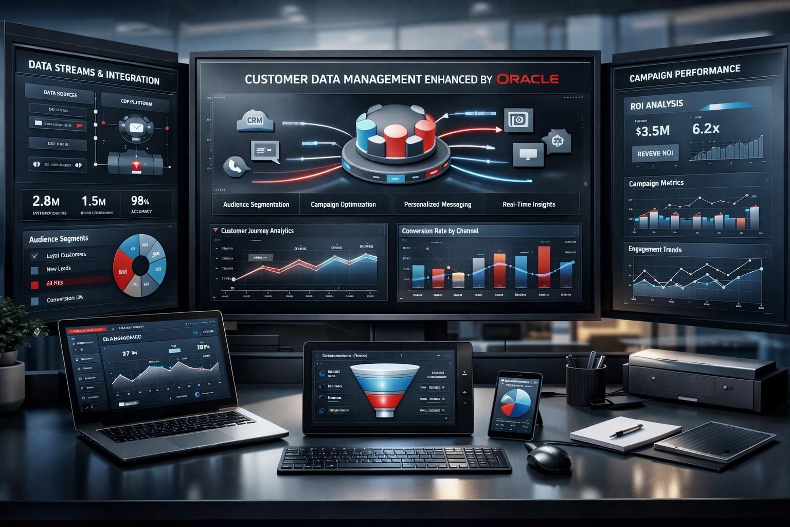 oracle, pazarlama kampanyalarınız için gelişmiş müşteri veri yönetim araçları sunarak hedeflemenizi ve etkileşiminizi artırıyor.