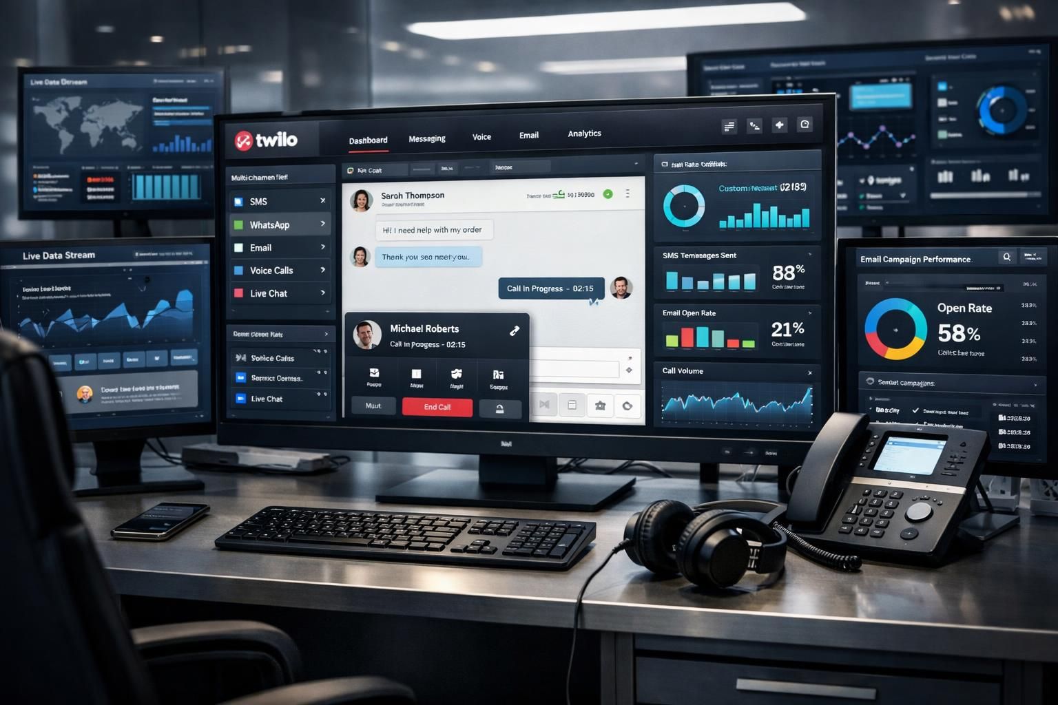 twilio, otomatik müşteri iletişimi çözümlerini geliştirerek işletmelerin müşteri etkileşimini artırmasına ve iletişim süreçlerini optimize etmesine yardımcı olur.
